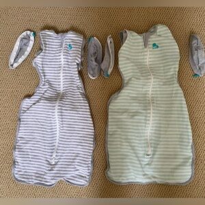 2 Love To Dream transition swaddles with zip off wings: medium 13-19lbs 1.0 TOG